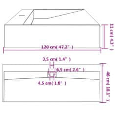 Vidaxl Umyvadlo 120x46x11 cm minerální/mramorový kompozit antracitové