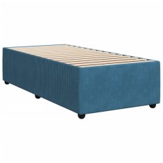 Vidaxl Box spring postel s matrací tmavě modrá 90x200 cm samet