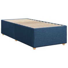 Vidaxl Box spring postel s matrací modrá 90x190 cm textil