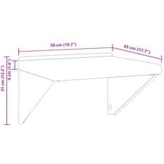 Petromila Nástěnná police 50 x 45 x 31 cm stříbrná nerezová ocel