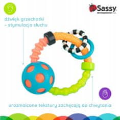 Sassy Chrastítko Kulaté, Senzorická Hračka, Multicolor, 0 M+ 