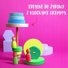 Grimms Dřevěné Figurky Přátelé 3 Ks Neon Pink/Green