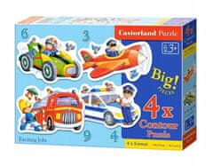 Castorland Puzzle 4V1 3,4,6,9 Dílků Exciting Jobs Vozidla