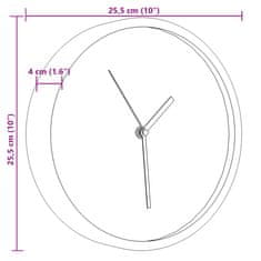 Vidaxl Nástěnné hodiny modré Ø 25,5 cm polystyren a sklo