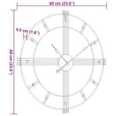 Petromila Nástěnné hodiny černé Ø 60 cm železo