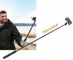 K&F Concept Hůl SELFIE Stick Stativ 162cm na Magnet MagSafe Telefon Smartphone + DÁLKOVÉ OVLÁDÁNÍ