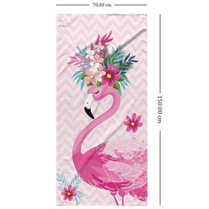 vyprodejpovleceni Plážová osuška FLAMINGO WITH FLOWERS 70 x 150 cm barevná