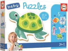 Educa Baby puzzle Vodní zvířata 5v1 (3-5 dílků)