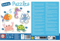 Educa Baby puzzle Vodní zvířata 5v1 (3-5 dílků)