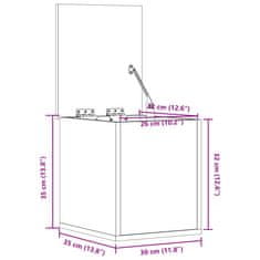 Vidaxl Úložný box šedý sonoma 30 x 35 x 35 cm kompozitní dřevo