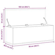 Petromila Úložný box šedý sonoma 102 x 35 x 35 cm kompozitní dřevo