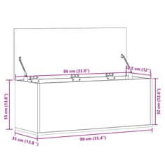 Petromila Úložný box šedý sonoma 90 x 35 x 35 cm kompozitní dřevo