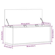 Vidaxl Úložný box hnědý dub 90 x 35 x 35 cm kompozitní dřevo