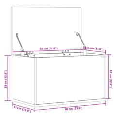 Vidaxl Úložný box hnědý dub 60 x 35 x 35 cm kompozitní dřevo