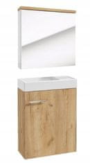 Deftrans Koupelnová skříňka s umyvadlem 50x70+skříňka se zrcadlem 50x60 dub craft 