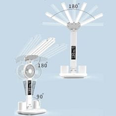 AFF 4156 Stolní LED lampička s ventilátorem, hodinami a kalendářem