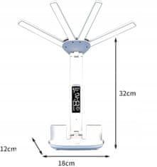 AFF 4156 Stolní LED lampička s ventilátorem, hodinami a kalendářem