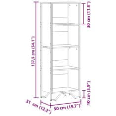 Vidaxl Knihovna kouřový dub 50 x 31 x 137,5 cm kompozitní dřevo