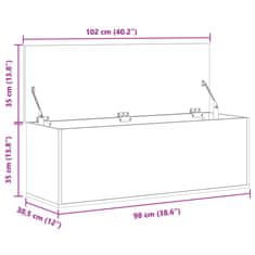 Vidaxl Úložný box bílý 102 x 35 x 35 cm kompozitní dřevo