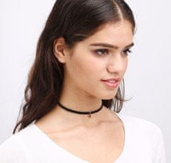 Camerazar Sada 10 Černých Náhrdelníků Choker, Různé Designy, Délka 32-150 cm