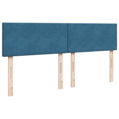 Vidaxl Box spring postel s matrací modrá 200 x 200 cm samet