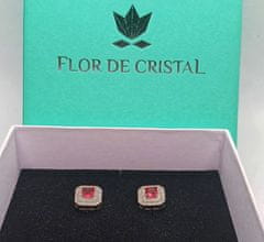 Flor de Cristal Náušnice Diana bílá - Náušnice s krystaly