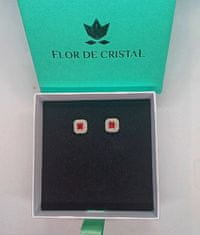 Flor de Cristal Náušnice Diana bílá - Náušnice s krystaly