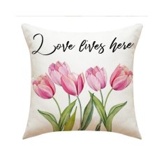 Flor de Cristal Povlak na polštář s jarním motivem TULIPS, 45 x 45 cm, 100% polyester