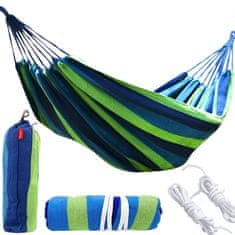 LIVEFY Hammock houpací síť 260x150cm, modrá/zelená