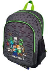 CurePink Školní batoh Minecraft: Postavy (objem 25 litrů|30 x 42 x 20 cm)