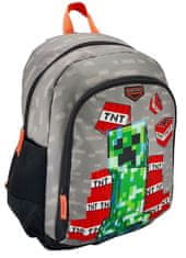 CurePink Školní batoh Minecraft: Creeper & TNT (objem 25 litrů|30 x 42 x 20 cm)