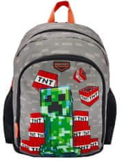 CurePink Školní batoh Minecraft: Creeper & TNT (objem 25 litrů|30 x 42 x 20 cm)