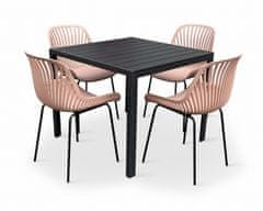 Nábytek Texim Elegantní zahradní set - Viking M + 4x židle GABY růžová