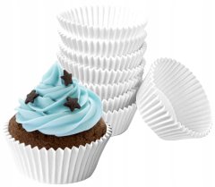 Ravi Papírové formy na muffiny a cupcake 50 kusů bílé barvy