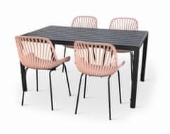 Nábytek Texim Moderní zahradní set - Viking L + 4x židle GABY růžová