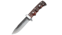 Herbertz 44059 CJH Gürtelmesser Damast outdoorový nůž 12cm, damašek, dřevo palisandr, kožené pouzdro