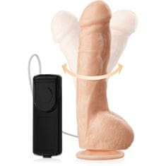 XSARA Rotační vibrátor na přísavce realistické dildo s ovladačem - 74720431