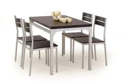 Halmar Set moderní jídelní stůl se židlemi MALCOLM sestava + 4 židle wenge