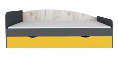 ATAN Postel 90x200 DISNEY dub kraft bílý/šedý grafit/žlutá