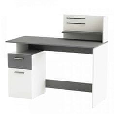 ATAN PC stůl PLATON - bílý / tmavě šedá
