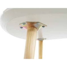 ATAN Příruční stolek TAVAS - bílá/přírodní dřevo