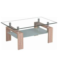 ATAN Konferenční stolek LIBOR NEW - sklo/dub sonoma