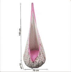 ATAN Závěsné houpací křeslo SIESTA TYP 2, růžová / vzor plameňák