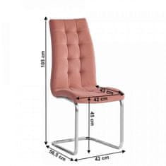 ATAN Jídelní židle SALOMA NEW - růžová / chrom