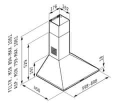 ATAN Odsávač par SQUARE LUX CHIMNEY 60 inox