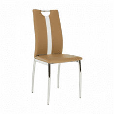 ATAN Židle SIGNA - béžová / bílá ekokůže