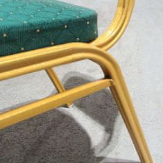 ATAN Židle ZINA NEW - látka zelená / matný zlatý rám