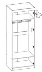 ATAN Šatní skříň 2D TENESSI bergamo jilm/bílá lesk