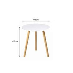 ATAN Příruční stolek PAMINO - bílá / přírodní