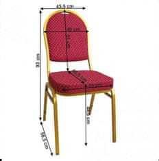 ATAN Židle JEFF 3 NEW - červená/zlatý nátěr